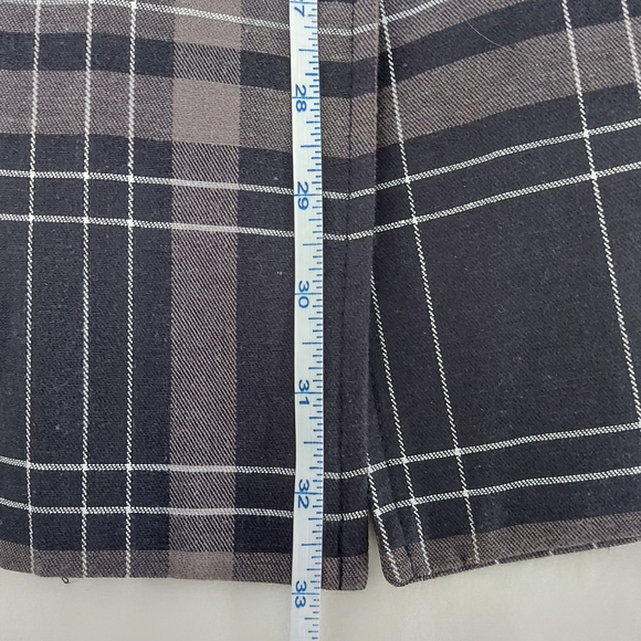 Woman's Black & Gray Plaid Trench Coat with Belt - Picture 8 of 11